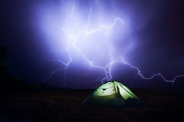 Lightning while camping